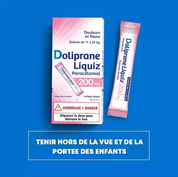 DolipraneLiquiz 200 mg en sachet