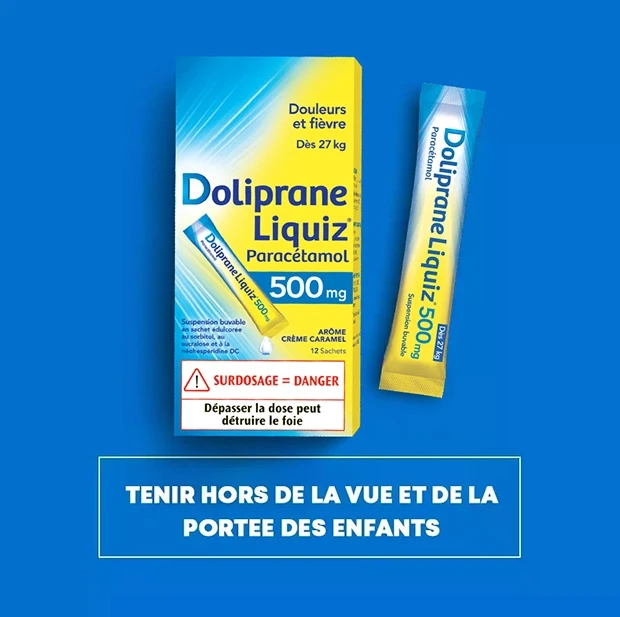 DolipraneLiquiz 500 mg en sachet